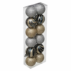 Paris Prix Lot de 12 Boules de Noël Bois 4cm Argent