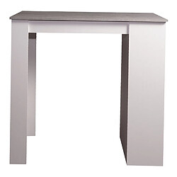 Avis Alter Table péninsule de cuisine avec 4 étagères, Meuble bar, Table haute auxiliaire, 112x49xh106 cm, Couleur Blanc et Ciment