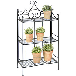 Esschert Design Etagère pliante à plantes Arabesques Droite 3 niveaux.