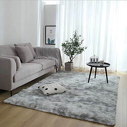 Acheter Tapis Salon Carré Shaggy Moderne Gris Clair 120x200cm