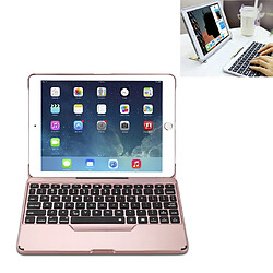 Wewoo F611 Housse de protection pour clavier sans fil Bluetooth à fond de panier en aluminium avec rétroéclairage coloré amovible iPad Air 2 / 9.7 2018 / 9.7 pouces 2017 / Air / Pro 9.7 pouces Or rose