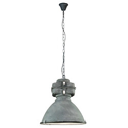 Brilliant (Lighting) Suspension dôme en métal gris patiné et verre diamètre 47.5 cm Anouk