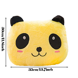 Universal Kawaii Soft Panda Clignotant Oreiller Jouet Couleur LED Oreiller Lumineux Panda Peluche Jouet Lumineux Jouet Anniversaire Fille | Oreiller de luxe (jaune)