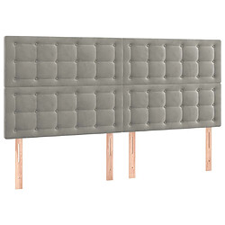 Acheter Maison Chic Tête de lit scandinave à LED,meuble de chambre Gris clair 200x5x118/128 cm Velours -MN72885