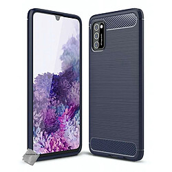 Htdmobiles Coque silicone gel carbone pour Samsung Galaxy A41 + film ecran - BLEU FONCE