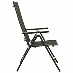 Maison Chic Lot de 2 Chaises pliables de jardin - Fauteuil d'extérieur Textilène et aluminium Noir -MN93421 pas cher