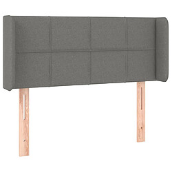 Maison Chic Tête de lit scandinave avec oreilles,meuble de chambre Gris foncé 93x16x78/88 cm Tissu -MN48447