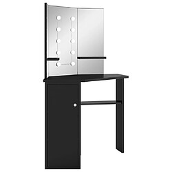 Helloshop26 Coiffeuse d'angle avec led 111 x 54 x 141,5 cm noir 02_0006296