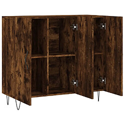 Acheter vidaXL Buffet chêne fumé 90x34x80 cm bois d'ingénierie