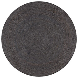 Decoshop26 Tapis fait à la main Jute Rond 120 cm Gris foncé DEC023461