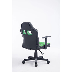 Decoshop26 Fauteuil chaise de bureau pour enfant en synthétique vert hauteur réglable BUR10181