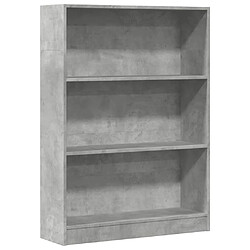 vidaXL Bibliothèque gris béton 80x24x109 cm bois d'ingénierie