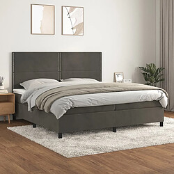 vidaXL Sommier à lattes de lit et matelas Gris foncé 200x200cm Velours