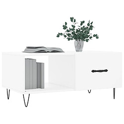 Avis Maison Chic Table basse,Table Console Table d'appoint, Table pour salon blanc 90x50x40 cm bois d'ingénierie -MN14809