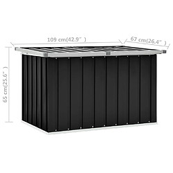 vidaXL Boîte de rangement de jardin Anthracite 109x67x65 cm pas cher