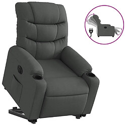 vidaXL Fauteuil inclinable électrique gris foncé tissu