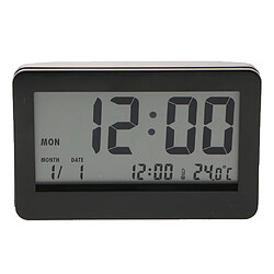 grand calendrier numérique lcd réveil température snooze table horloge noir