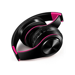 Wewoo Casque sans fil Bluetooth Écouteur Stéréo Pliable Sport Microphone Lecteur MP3 mains libres (Rose noire) pas cher