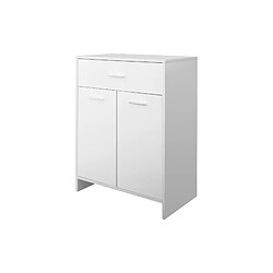 Acheter ML DESIGN MODERN LIVING Commode buffet salle de bain 1 tiroir 2 portes 2 étagères blanc en MDF mélamine