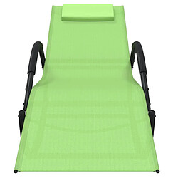 Avis vidaXL Chaises longues à bascule lot de 2 vert acier et textilène