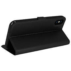 Avizar Housse iPhone X / XS Etui Double Fenêtre Coque Silicone - noir pas cher