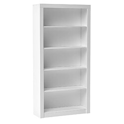 Pegane Etagère, bibliothèque avec 5 tablettes coloris blanc - longueur 91 x profondeur 31 x hauteur 183 cm