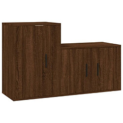 Maison Chic Ensemble de meubles TV 2 pcs pour salon - Chêne marron Bois d'ingénierie -MN67156