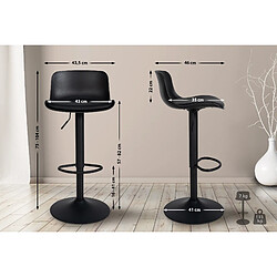 Avis Decoshop26 Tabouret de bar x1 hauteur réglable et siège pivotant avec siège en plastique noir métal noir 10_0004531