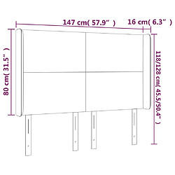 vidaXL Tête de lit à LED Blanc 147x16x118/128 cm Similicuir pas cher