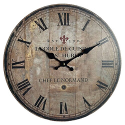 Avis L'Héritier Du Temps Horloge Murale Pendule Ronde de Cuisine ou Salon en Bois et Papier Ecole De Cuisine St Huber 4x34x34cm