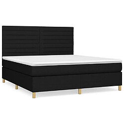 vidaXL Sommier à lattes de lit avec matelas Noir 160x200 cm Tissu