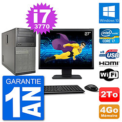 PC Dell 3010 MT Ecran 27" i7-3770 RAM 4Go Disque Dur 2To HDMI Windows 10 Wifi - Occasion