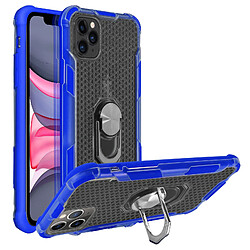 Avizar Coque iPhone 11 Pro Max Bi-matière Contour Bumper Bague métallique bleu foncé