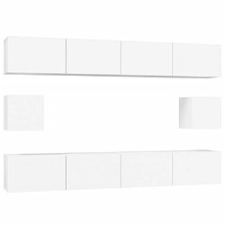 vidaXL Ensemble de meubles TV 6 pcs Blanc Bois d'ingénierie