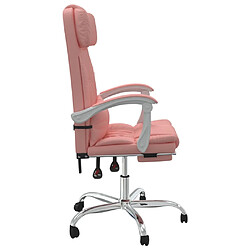 Avis vidaXL Fauteuil inclinable de bureau Rose Similicuir