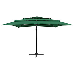 Avis ComfortXL Parasol à 4 Niveaux Avec Mât En Aluminium Vert 250x250 Cm