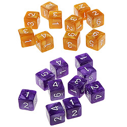 20 pièces six faces dé d6 pour jouer à d u0026 d rpg party game café et violet