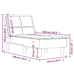 vidaXL Chaise longue gris clair tissu pas cher