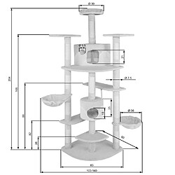 Acheter Helloshop26 Arbre à Chat 204 cm beige/blanc 3708114