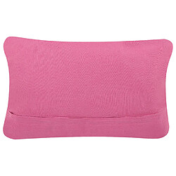 Acheter Beliani Coussin KIRIS Coton 30 x 50 cm Unicolore Macramé Rose