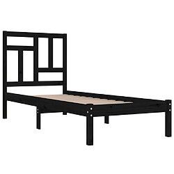 Avis vidaXL Cadre de lit sans matelas noir 75x190 cm bois massif