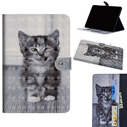 Etui en PU impression de modèle petit chat avec support pour votre Huawei MediaPad T5 10