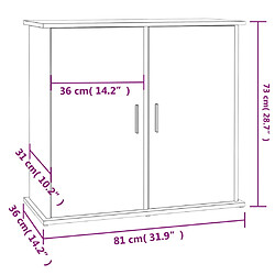 vidaXL Support d'aquarium blanc brillant 81x36x73 cm bois d'ingénierie pas cher