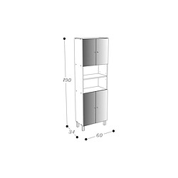 Avis CORAIL Armoire de salle de bain L 60 cm - Blanc laqué