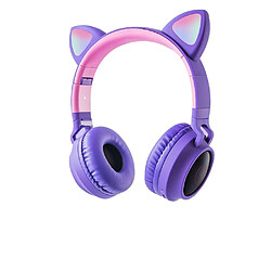 Chat oreilles de style mignon casque bluetooth sans fil bleu