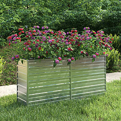 Maison Chic Jardinière,Lit surélevé de jardin - Bac à fleurs - pot de fleur 160x40x77 cm Acier galvanisé Argenté -GKD26374