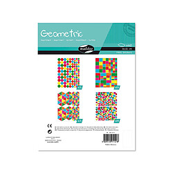 Ac-Deco Lot de 60 planches de gommettes - 16 x 21 cm - Géométrique - Multicolore