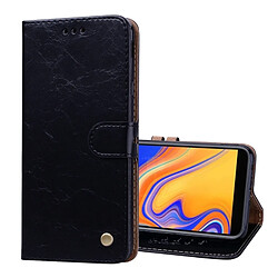 Wewoo Etui à rabat horizontal en cuir de texture Business Style Oil Wax pour Galaxy J4 +, avec support