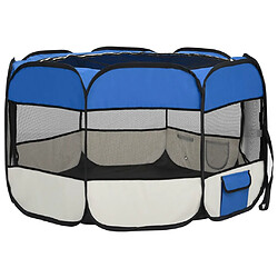 Acheter Helloshop26 Parc pliable pour chien avec sac de transport 110 x 110 x 58 cm bleu 02_0001724