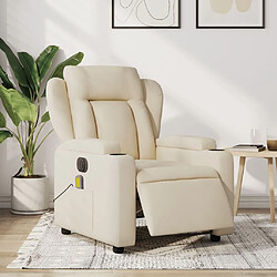 Maison Chic Fauteuil Relax pour salon, Fauteuil inclinable de massage électrique crème tissu -GKD76046